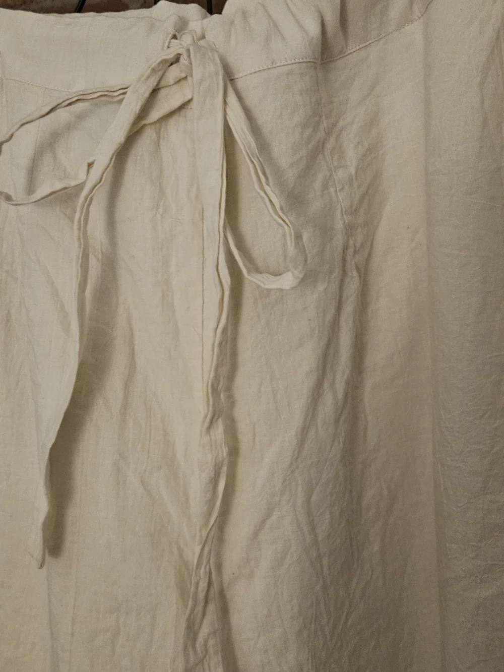 Men's Casual Drawstring Cream 100% Cotton Made In India Loose Straight Leg Pants